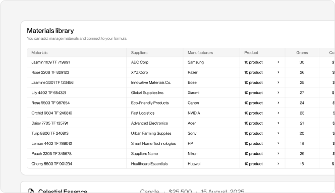Materials library screenshot